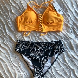Cupshe Yellow and Leaves Bikini
